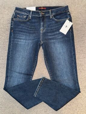 7 For All Mankind Dark Blue Skinny Jeans - Faded Indigo Wash